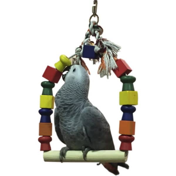 Деревянные качели для попугая 25 см