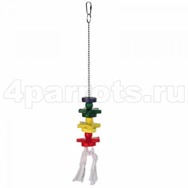 Игрушка для попугая Цветная подвеска, 43 см
