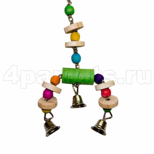 Игрушка с 3-мя колокольчиками для попугая