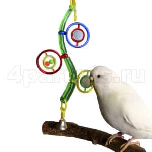 Веточка с игрушками для попугая
