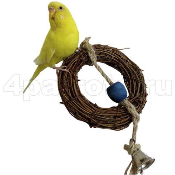 Игрушка для попугая Венок с колокольчиком