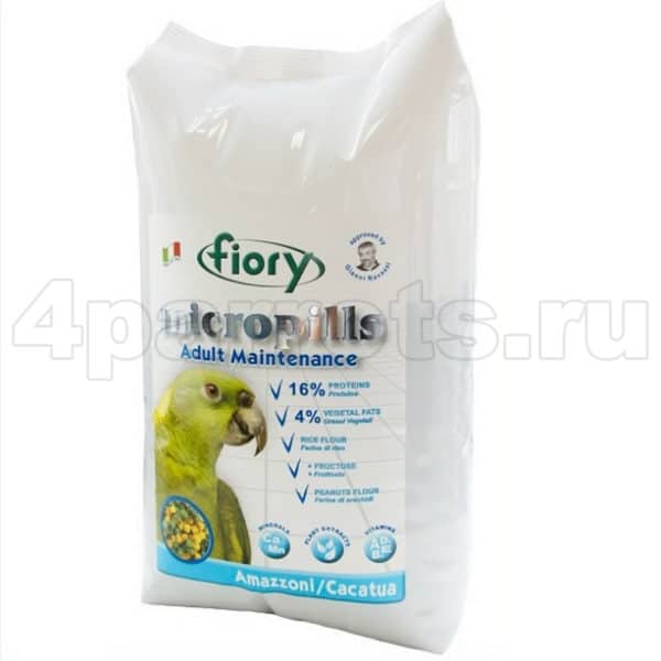 Fiory Micropills Amazzoni/Cacatua корм для амазонских попугаев и какаду 2,5 кг